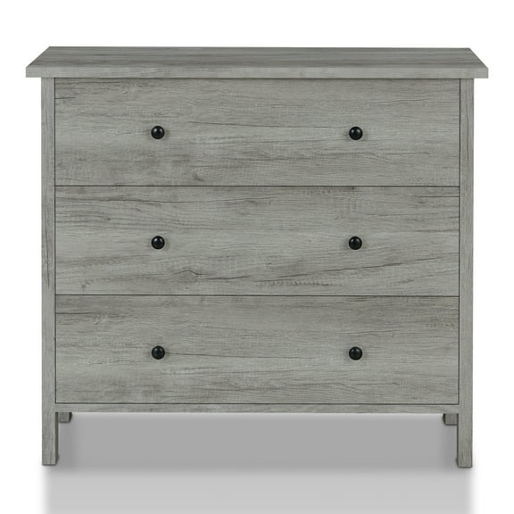 Furniture of America Abbie Farmhouse 3-Drawer Chest, Vintage Gray Oak