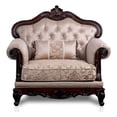 thumbnail image 1 of Furniture of America Adelaide Brown Tufted Fabric Accent Chair in Dark Cherry, 1 of 11