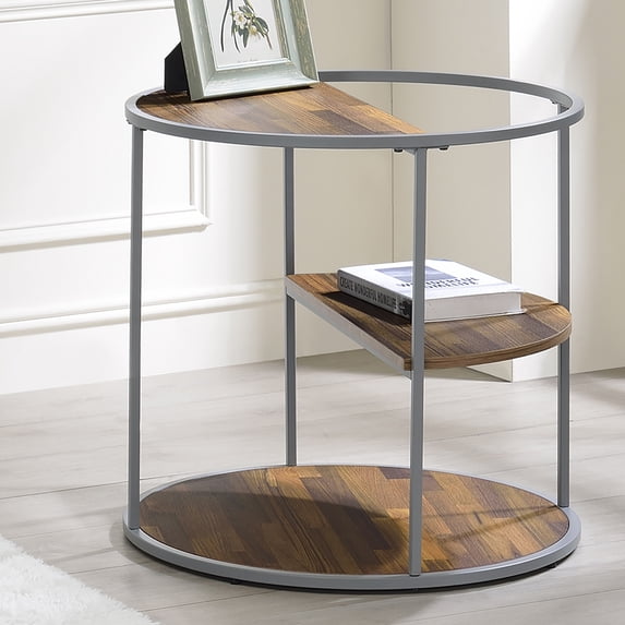 Furniture of America Adelia 2-Shelf End Table, Gray