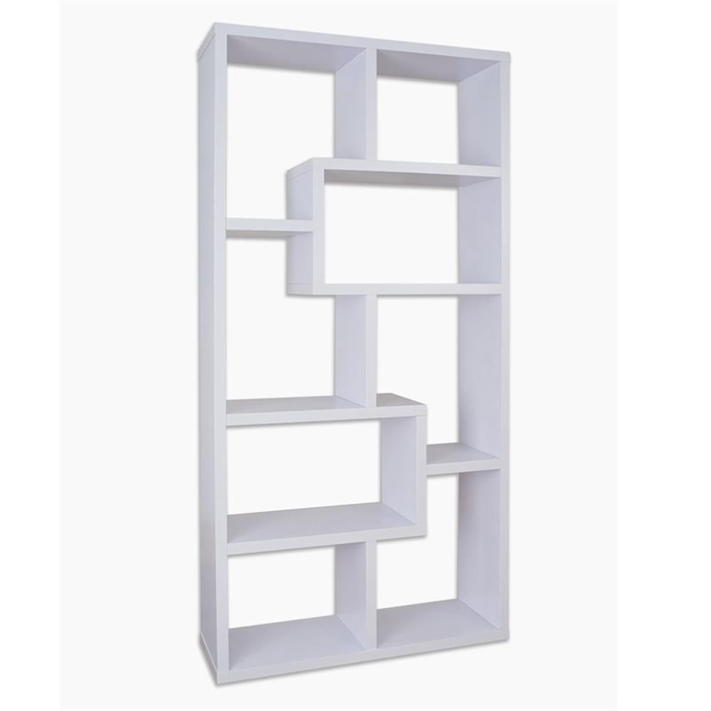 Furniture of America Adeo Contemporary Wood 10-Shelf Bookcase in White