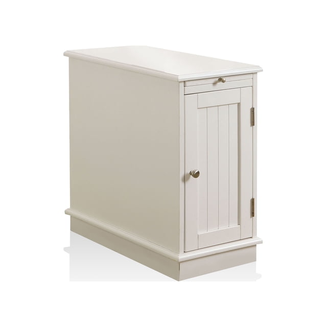 Furniture of America Adolphe Transitional End Table with Storage, White