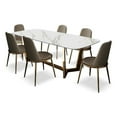 thumbnail image 1 of Furniture of America Agorthin Metal 7-Piece Dining Set in Gold, 1 of 6