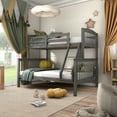thumbnail image 1 of Furniture of America Aida Twin over Full Kids Wood Gray Bunk Bed with Ladder, 1 of 8