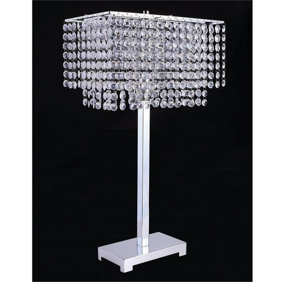 Furniture of America Ainslie Glam Metal Table Lamp in Chrome