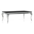 thumbnail image 1 of Furniture of America Alang Glam Glass Top Coffee Table in Black and Silver, 1 of 5