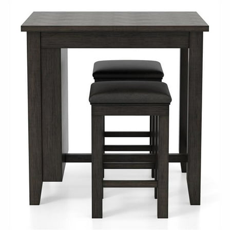 Furniture of America Albana Wood 3-Piece Counter Height Dining Set in Walnut