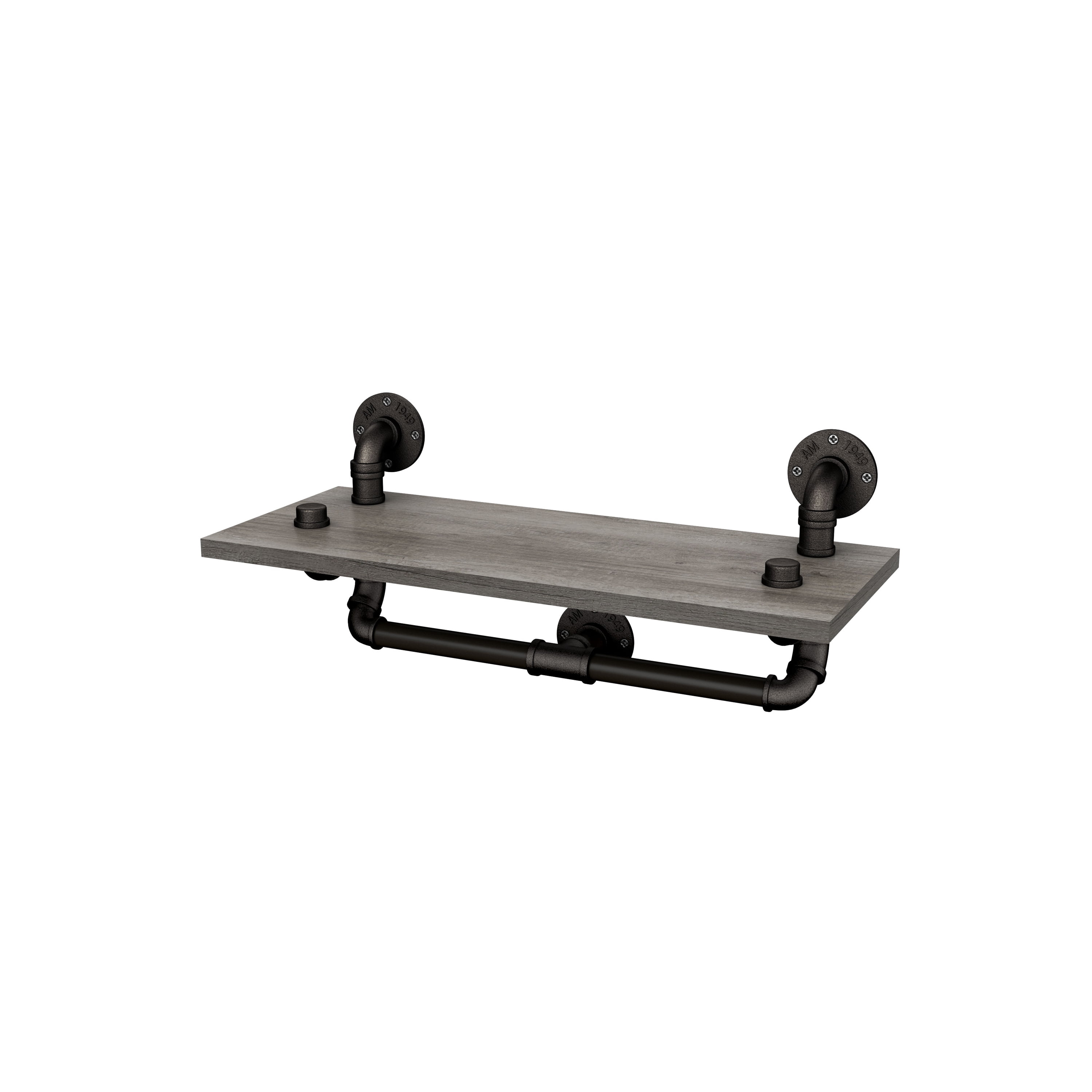 Furniture of America Alcot Industrial Floating Shelf, Vintage Gray Oak
