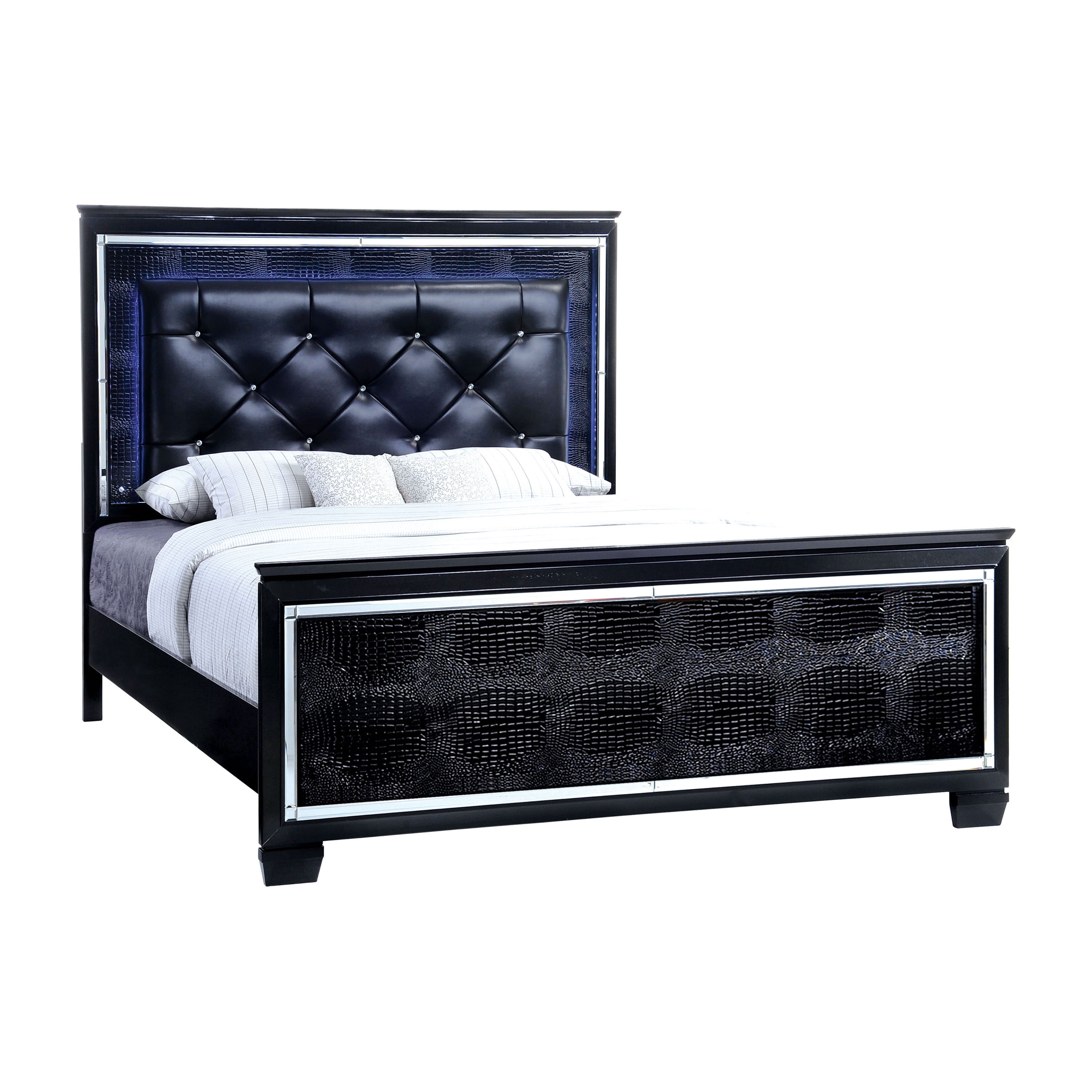 Furniture of America Alderton Panel Bed, Eastern King, Black