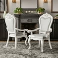thumbnail image 1 of Furniture of America Alernit Traditional Nailhead Trim Dining Arm Chairs, White (Set of 2), 1 of 15