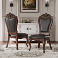 thumbnail image 1 of Furniture of America Alernit Traditional Nailhead Trim Dining Chairs, Dark Cherry (Set of 2), 1 of 12