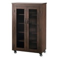 thumbnail image 1 of Furniture of America Alesia Wood Shoe Cabinet with Casters in Vintage Walnut, 1 of 8