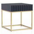 thumbnail image 1 of Furniture of America Steel 1-Drawer Accent Table, Antique Blue, 1 of 1