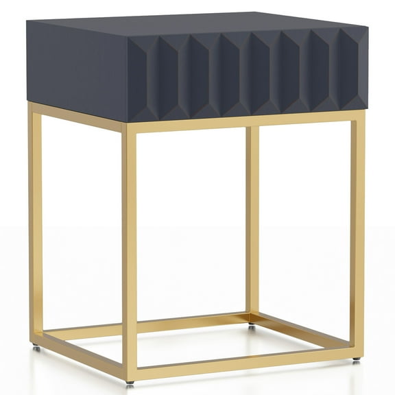 Furniture of America Alto 1-Drawer Side Table, Antique Blue