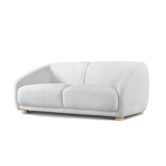 Furniture of America Amara Modern Boucle Loveseat with Sloped Arms and High Density Foam
