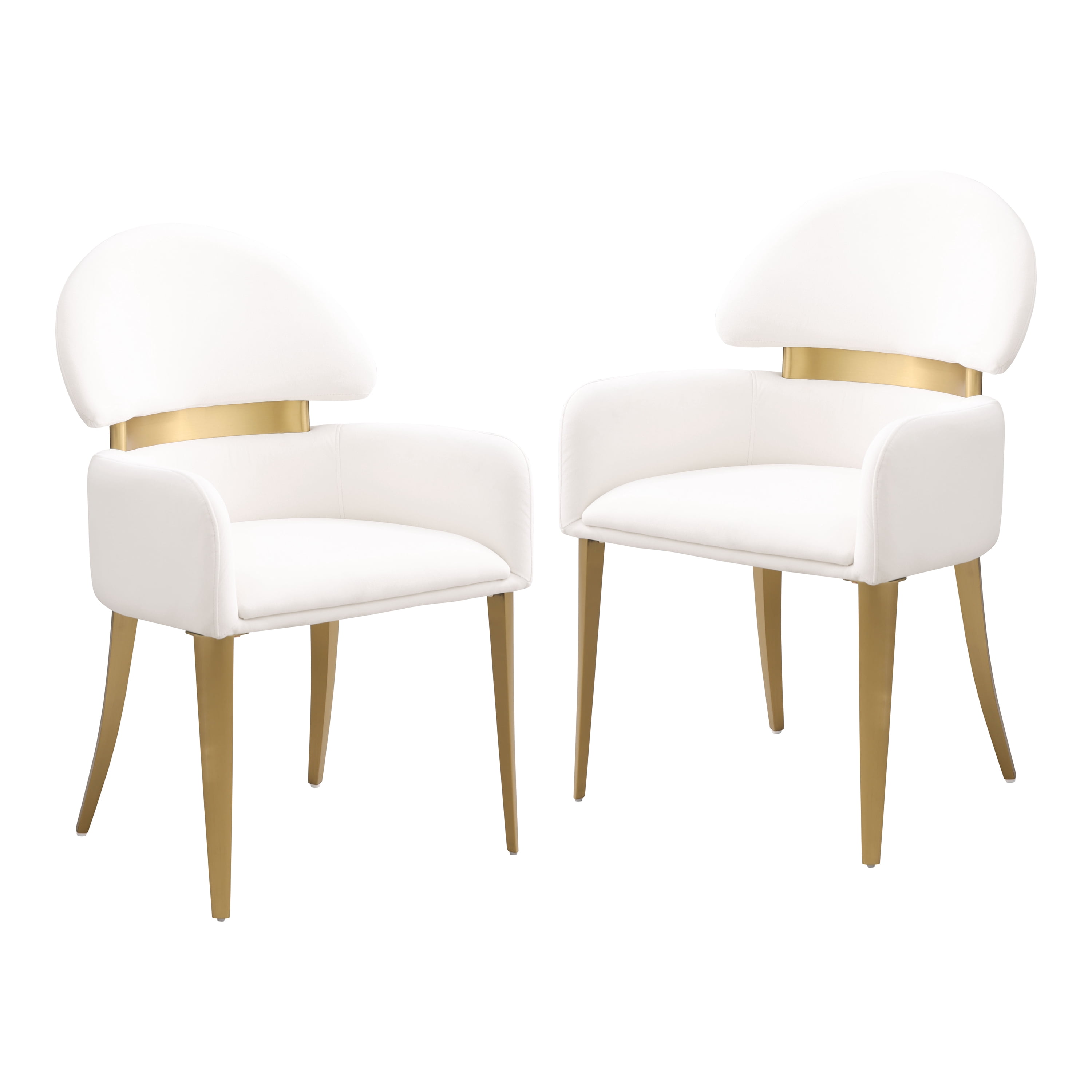 Furniture of America Amia Modern Upholstered Dining Chairs, White (Set of 2)