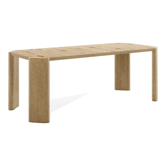 Furniture of America Anai Modern Solid Wood Expandable 84" Rectangle Dining Table, Oak