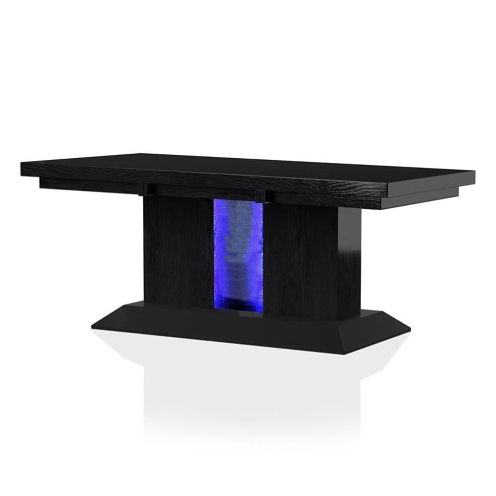 Furniture of America Antoine Lighted Wood Pedestal Dining Table in — free download