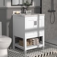 thumbnail image 1 of Furniture of America Anya 25" White Single Bathroom Vanity with White Carrera Marble Top and Undermount Sink, 1 of 12