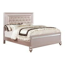 Furniture of America Appell 2pc Rose Gold Solid Wood Bedroom Set - Queen   Chest