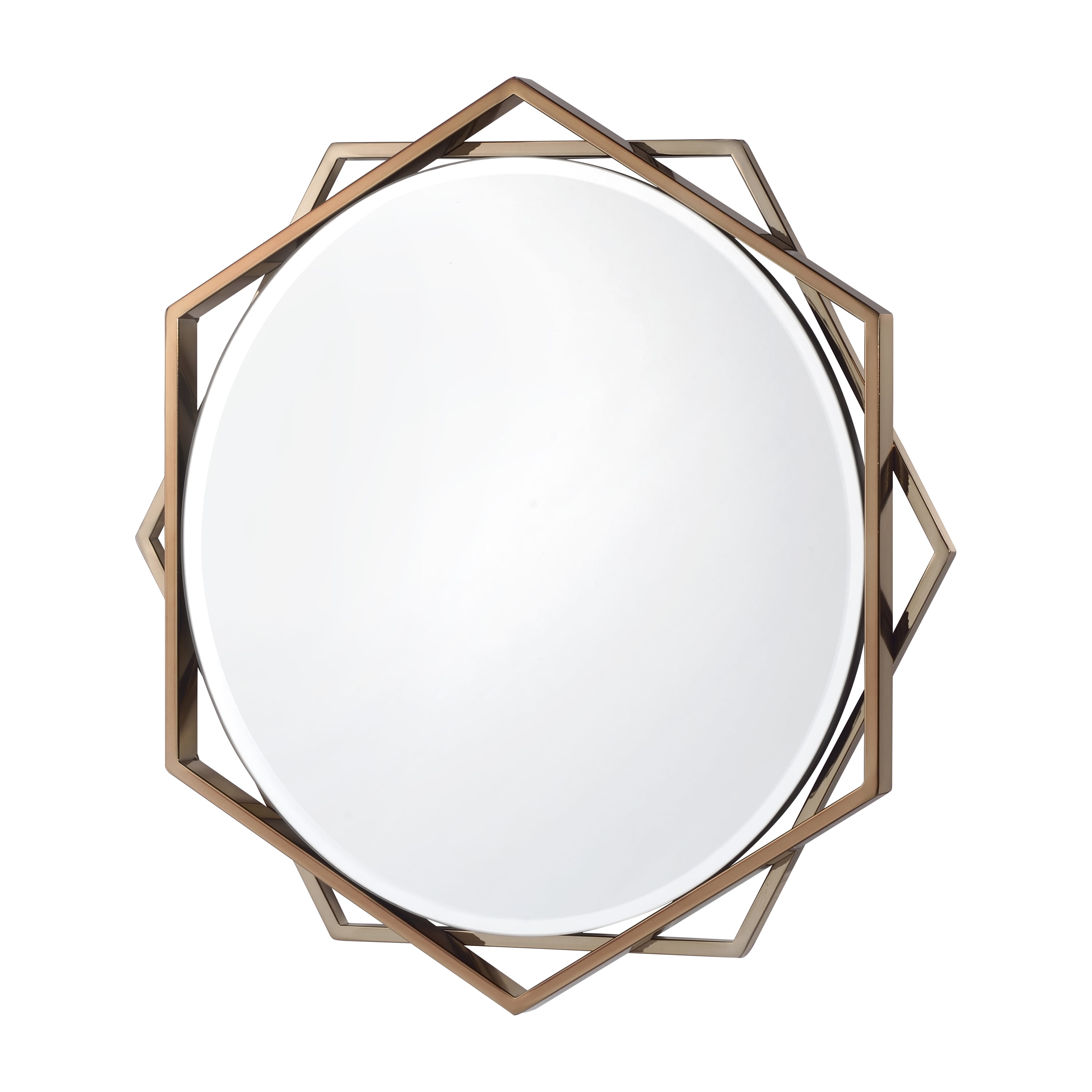 Furniture of America Aquila Contemporary 5mm Beveled Wall Mirror, Champagne