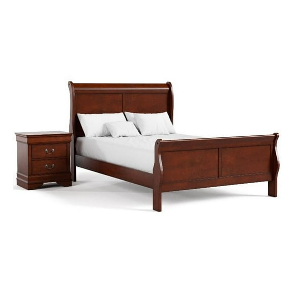 Furniture of America Arabella Wood 2-Piece Full Bedroom Set in Cherry