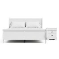 Furniture of America Arabella Wood 2-Piece King Bedroom Set in White