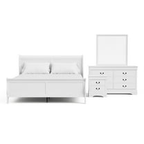 Furniture of America Arabella Wood 4-Piece King Bedroom Set in White