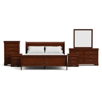 Furniture of America Arabella Wood 6-Piece King Bedroom Set in Cherry
