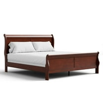 Furniture of America Arabella Wood Sleigh King Panel Bed in Cherry