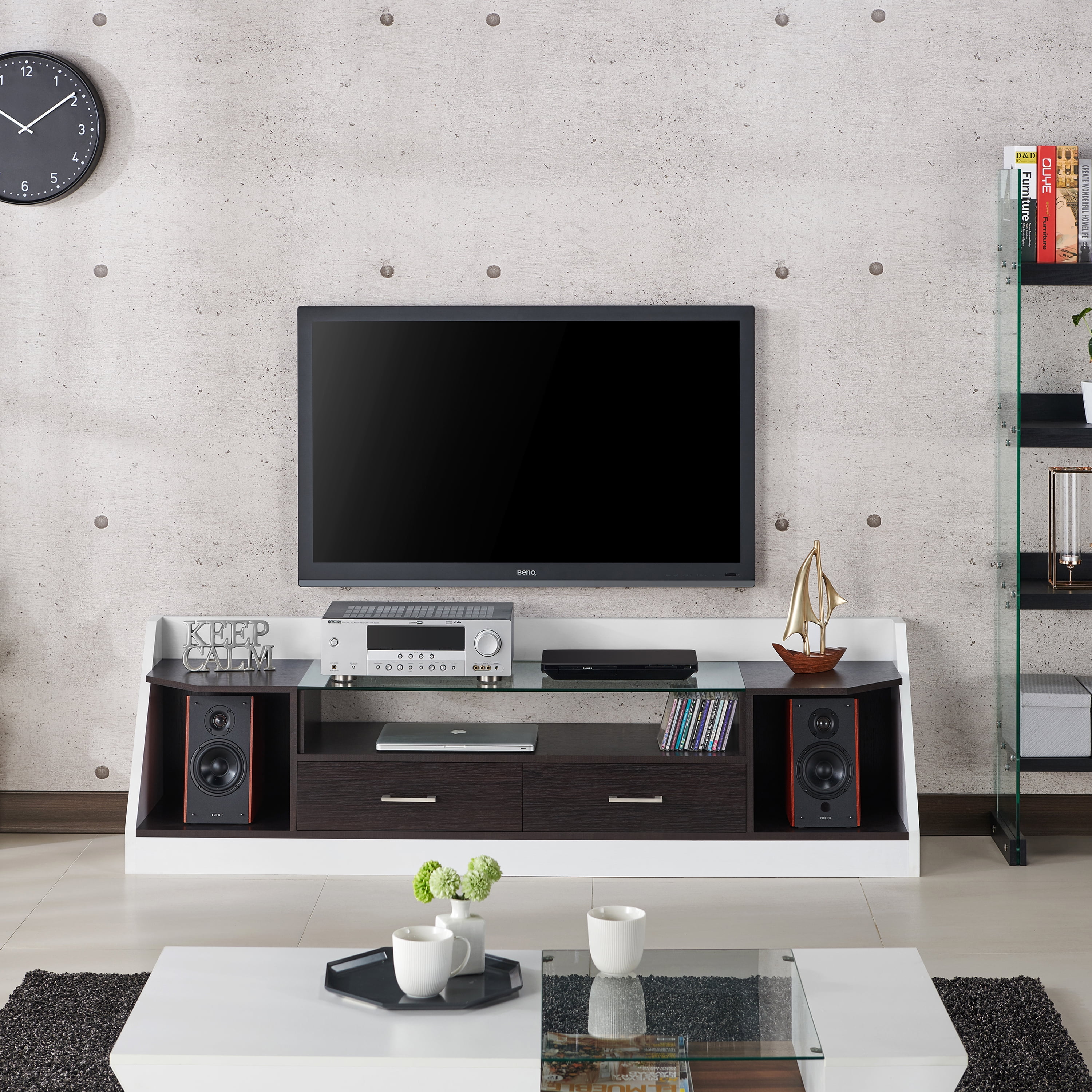 Furniture of America Ardmore Multi Storage TV Stand Espresso