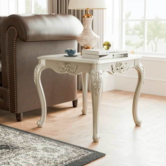 Furniture of America Armena Traditional Solid Wood End Table, Champagne
