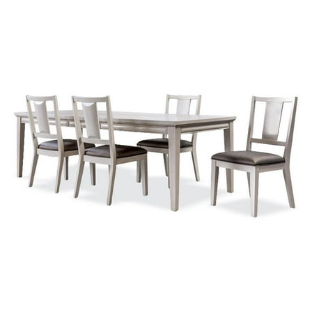Furniture of America Arvin Wood 5-Piece Extendable Dining Table Set in White