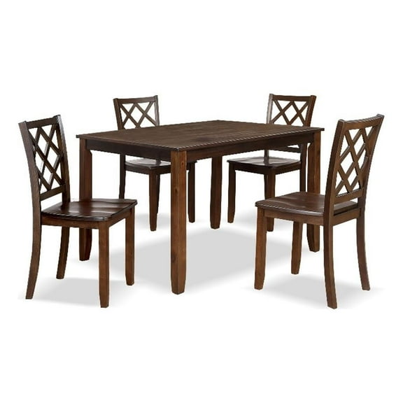 Furniture of America Ashen 5-Piece Wood Dining Table Set in Dark Cherry