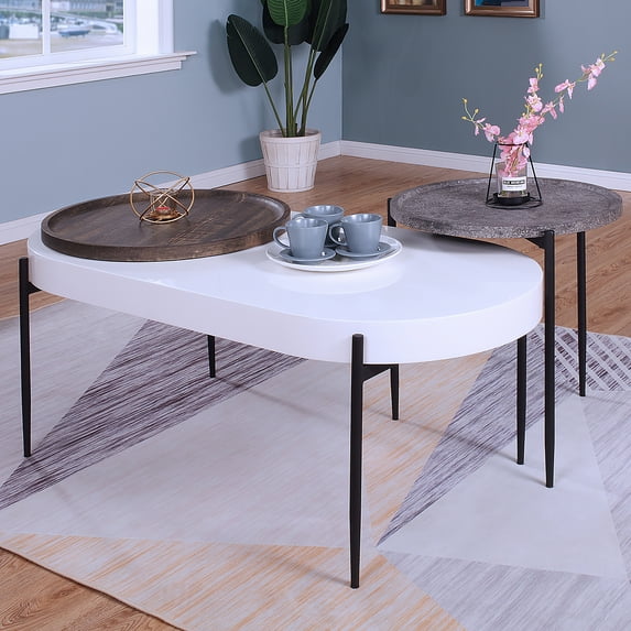 Furniture of America Asher 2-Piece Coffee Table Set, Gray