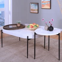 Furniture of America Asher 2-Piece Coffee Table Set, White