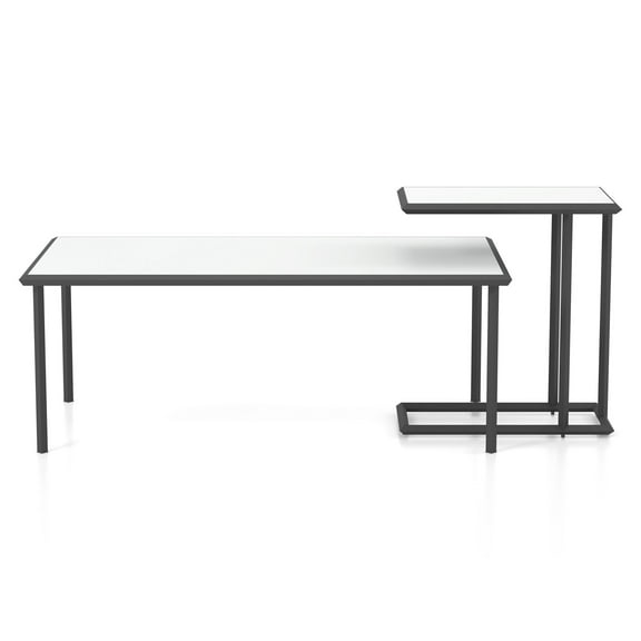 Furniture of America Asher 2-Piece Coffee Table Set, White