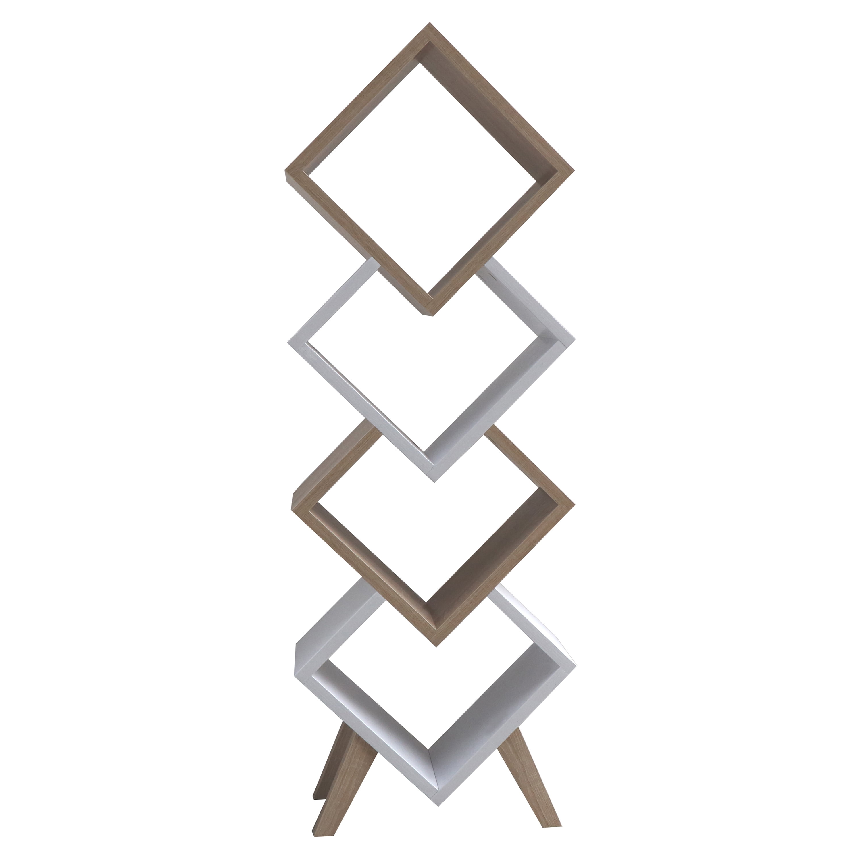 Furniture of America Asher 4-Shelf Bookcase, White
