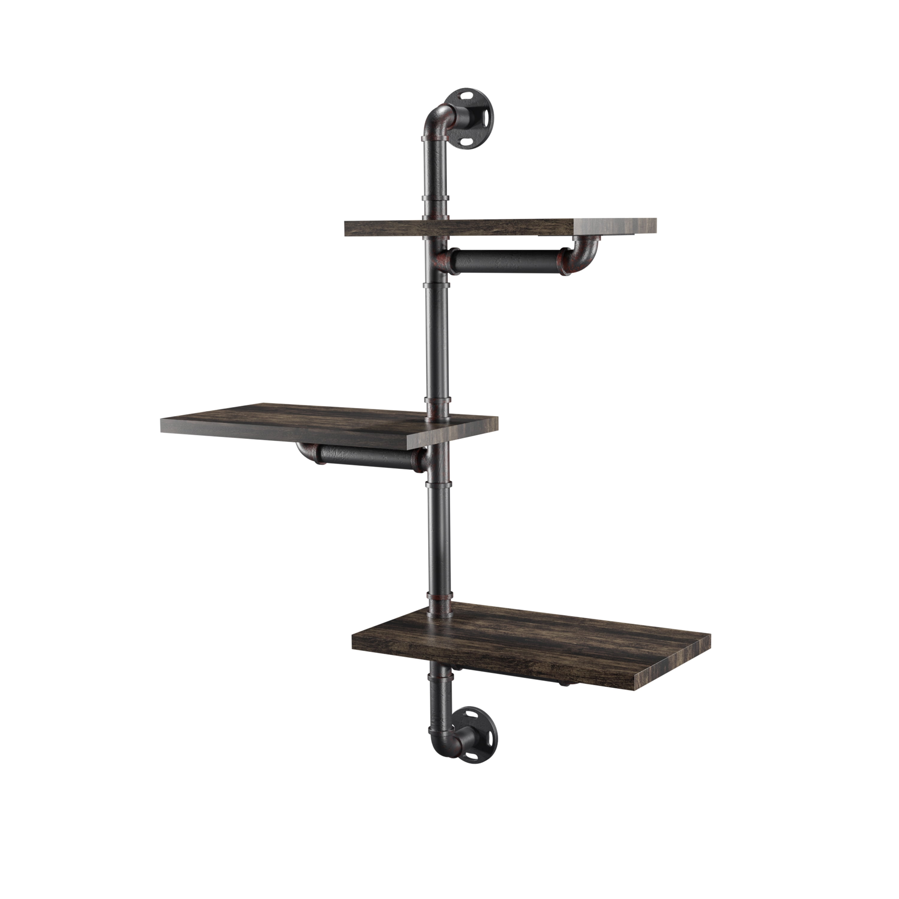 Furniture of America Austin 3-Tier Wall Shelf, Dark Walnut