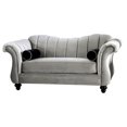 thumbnail image 1 of Furniture of America Avanetti Chenille Upholstered Loveseat in Pewter, 1 of 9