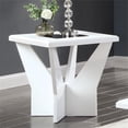 thumbnail image 1 of Furniture of America Avens Contemporary Wood Geometric End Table in White, 1 of 2