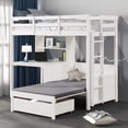 thumbnail image 1 of Furniture of America Averly Modern Solid Wood Twin Loft Bed, White, 1 of 6