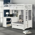 thumbnail image 1 of Furniture of America Averly Modern Solid Wood Twin Loft Bed with Movable Bookcase, White, 1 of 9