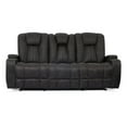 thumbnail image 1 of Furniture of America Axle Transitional Faux Leather Reclining Sofa in Dark Gray, 1 of 3