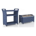 thumbnail image 1 of Furniture of America Azur Rattan 2pc Storage Bench and Serving Cart Set in Navy, 1 of 16