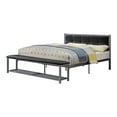 thumbnail image 1 of Furniture of America Bable Faux Leather Bed with Bench, Queen, Black, 1 of 4
