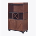 thumbnail image 1 of Furniture of America Bann Multi-Storage Wine Cabinet, Vintage Walnut, 1 of 8