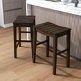 thumbnail image 1 of Furniture of America Barre Wood Dark Oak Counter Height Stools (Set of 2), 1 of 11
