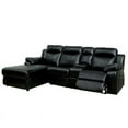 thumbnail image 1 of Furniture of America Baski Faux Leather Left Facing Reclining Sectional in Black, 1 of 4