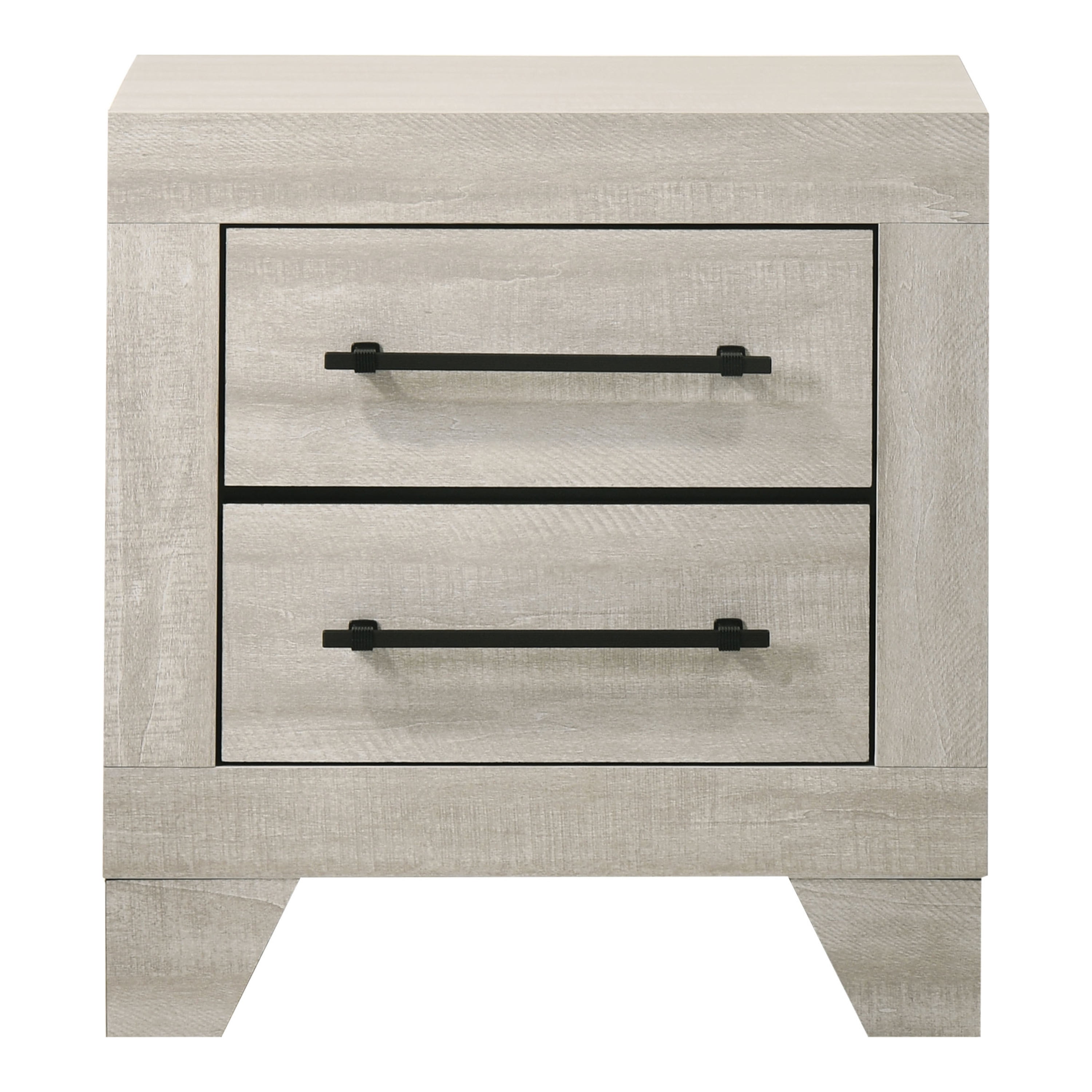 Furniture of America Baurke Modern 2-Drawer Nightstand, Light Gray
