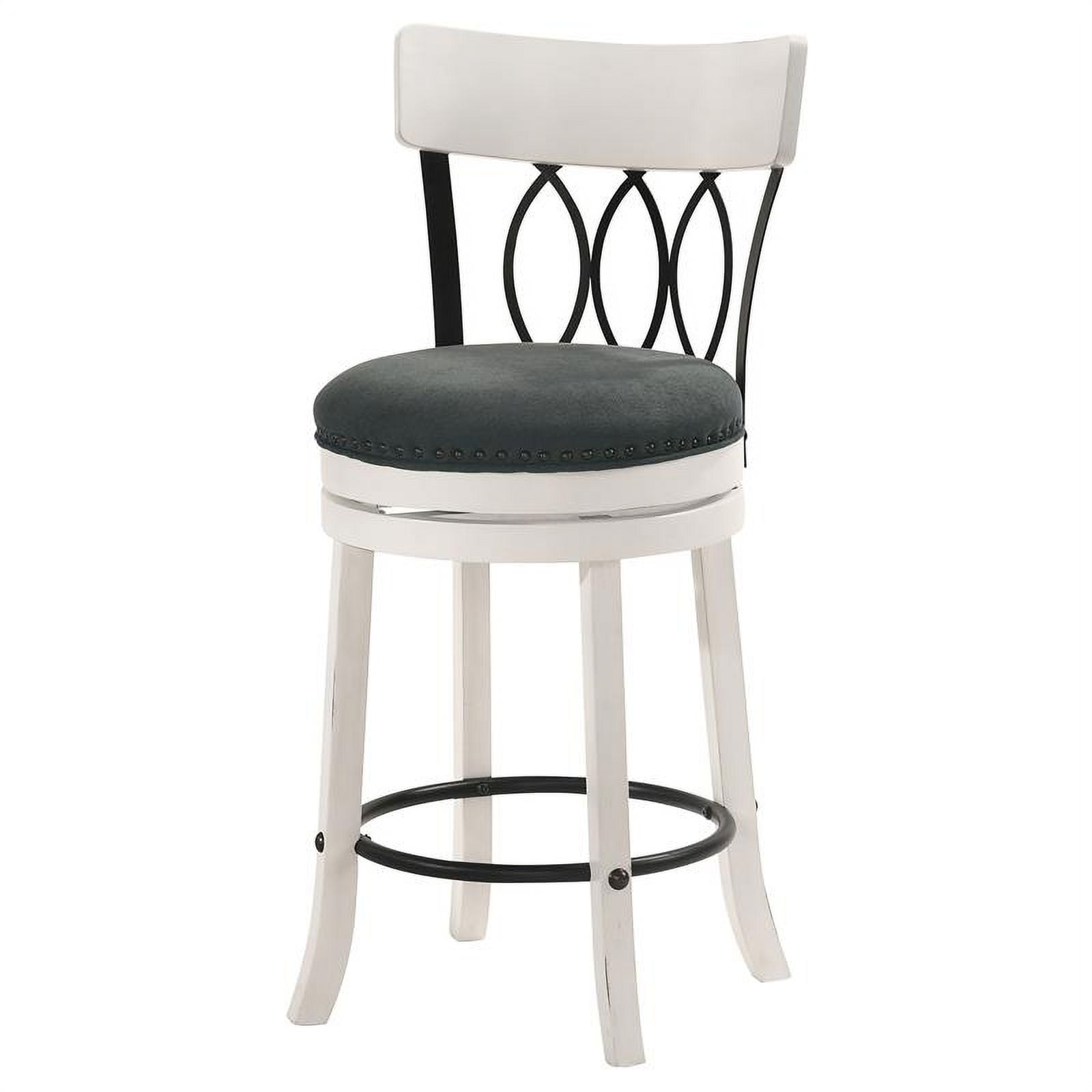 Furniture of America Beka Wood 24Inch Swivel Bar Stool in Sea White